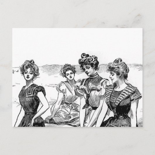Gibson Girls bij het strand Briefkaart (Voorkant)