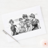 Gibson Girls bij het strand Rechthoekige Sticker (Envelop)