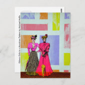 Gibson Girls in een Mondriaan Pattern Briefkaart (Voorkant / Achterkant)