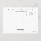 Gibson Girls in een Mondriaan Pattern Briefkaart (Achterkant)
