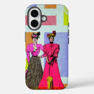 Gibson Girls in een Mondriaan Pattern iPhone 16 Hoesje
