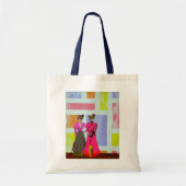 Gibson Girls in een Mondriaan Pattern Tote Bag (Voorkant)