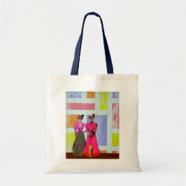 Gibson Girls in een Mondriaan Pattern Tote Bag