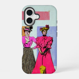 Gibson Girls in een Mondriaanse patroon iPhone 16 Hoesje