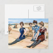 Gibson Girls op het strand, 1900 Briefkaart (Voorkant / Achterkant)