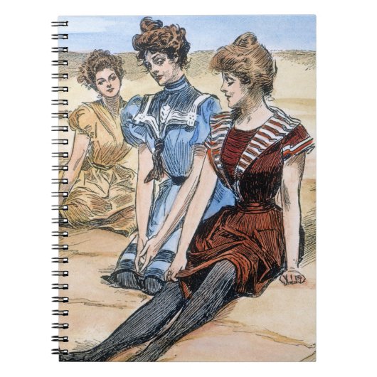 Gibson Girls op het strand, 1900 Notitieboek (Voorkant)
