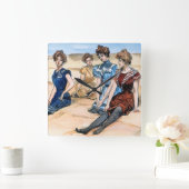 Gibson Girls op het strand, 1900 Vierkante Klok (Huis)