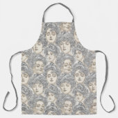 Gibson girls Victorian woman gray peach pattern Schort (Voorkant)