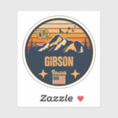 Gibson, Iowa Ia, Verenigde Staten Sticker (Vel)