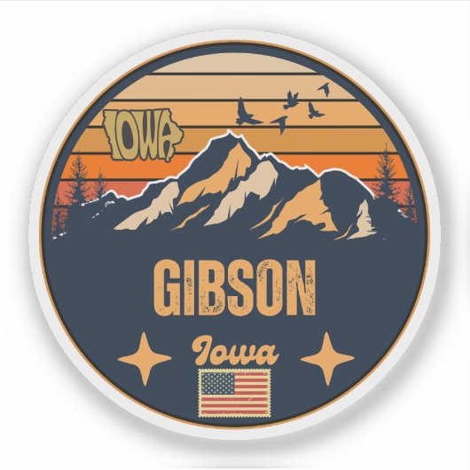 Gibson, Iowa Ia, Verenigde Staten Sticker (Voorkant)