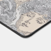 Gibson meisje Victoriaans patroon grijze perzik  Bureaumat (Hoek)