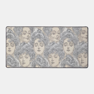 Gibson meisje Victoriaans patroon grijze perzik  Bureaumat