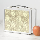 Gibson meisje Victoriaans patroon sepia goudbruin (In situ)