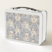 Gibson meisje Victoriaans patroon zwart wit roze (Achterkant)