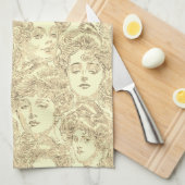 Gibson meisjes goudcrème  Victoriaans patroon Theedoek (Quarter Fold)