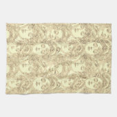Gibson meisjes goudcrème  Victoriaans patroon Theedoek (Horizontaal)