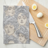 Gibson meisjes Victoriaans grijs perzik Theedoek (Quarter Fold)