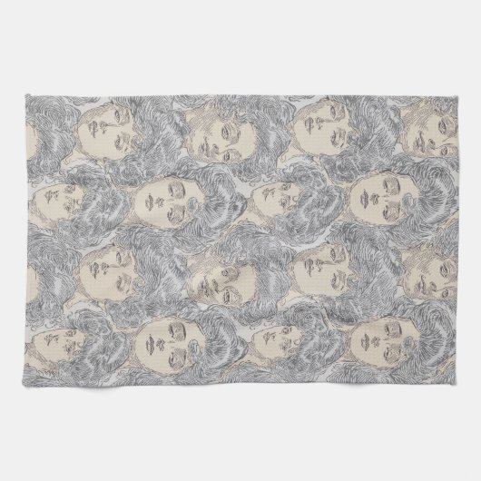 Gibson meisjes Victoriaans grijs perzik  Theedoek (Horizontaal)