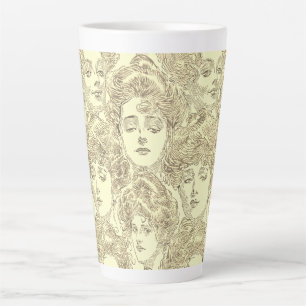 Gibson meisjes Victoriaans illustratie gouden crèm Latte Mok