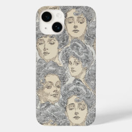 Gibson meisjes Victoriaans illustratie grijze perz Case-Mate iPhone 14 Hoesje