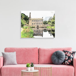 Gibson Mill: Artistic Pencil Sketch Canvas Afdruk
