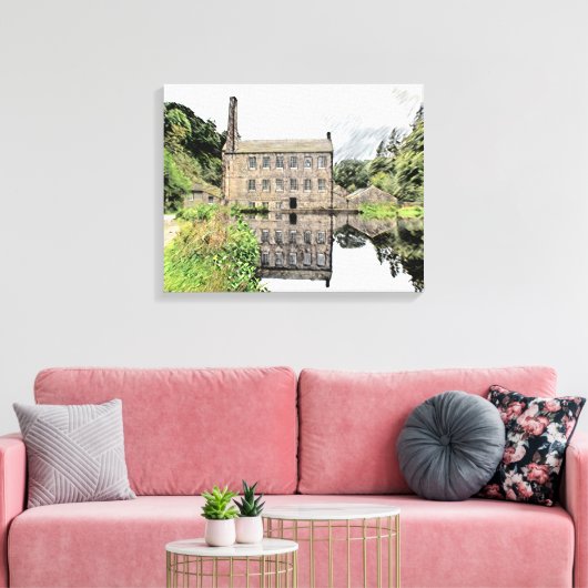 Gibson Mill: Artistic Pencil Sketch Canvas Afdruk (Insitu (Woonkamer))