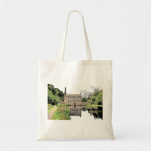 Gibson Mill: Artistic Pencil Sketch Tote Bag (Voorkant)