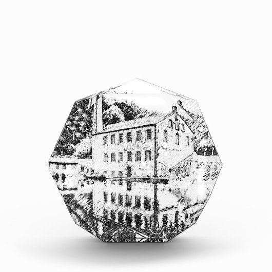 Gibson Mill: Charcoal Sketch Art Fotoblokken (Voorkant)