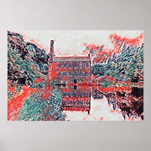Gibson Mill, Hardcastle Crags Impressionistische K Poster (Voorkant)