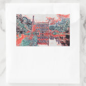 Gibson Mill Red Impressionist Sketch Rechthoekige Sticker (Tas)