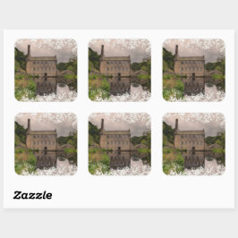 Gibson Mill Reflection - Distressed Watercolour Vierkante Sticker