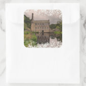 Gibson Mill Reflection - Distressed Watercolour Vierkante Sticker (Tas)