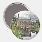 Gibson Mill Reflection - Hardcastle Crags Magneet (Voorkant / Achterkant)