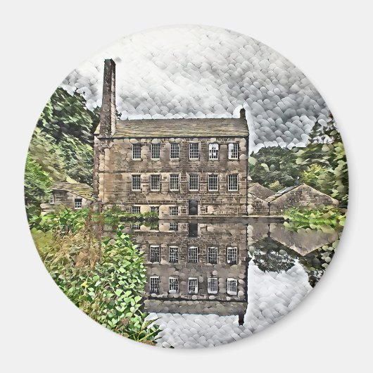 Gibson Mill Reflection - Hardcastle Crags Magneet (Voorkant)