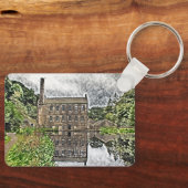 Gibson Mill Reflection - Hardcastle Crags Sleutelhanger (Voorkant)