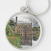 Gibson Mill Reflection - Hardcastle Crags Sleutelhanger (Voorkant)