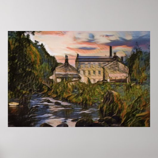 Gibson Mill Sunset Oil Painting Style Poster (Voorkant)