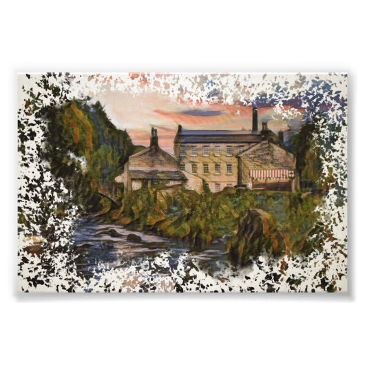 Gibson Mill Zonsondergang Olie Schilderstijl Foto Afdruk (Voorkant)