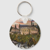 Gibson Mill Zonsondergang Olie Schilderstijl Sleutelhanger (Voorkant)