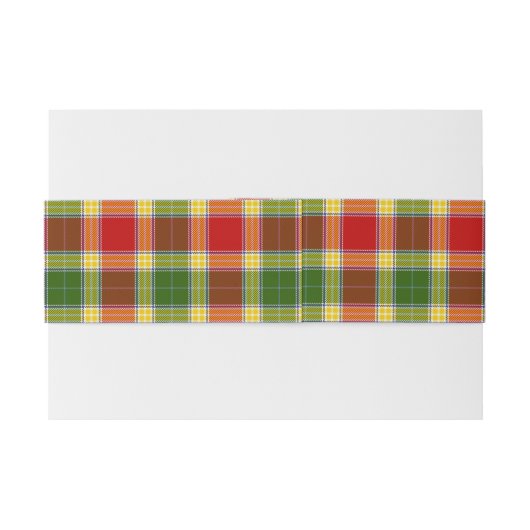 Gibson Schotse Tartan Belly Band Uitnodigingen Wikkel (Achterkant Voorbeeld)