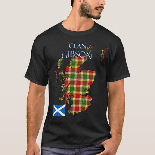 Gibson Scottish Clan Tartan Schotland T-shirt (Voorkant)