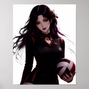 Gidagi fitness Anime Volleybal Meisje Halloween. Poster