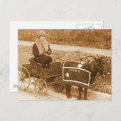 Giddel op, Billy!  geitenmeisje in Wagon Briefkaart (Voorkant / Achterkant)