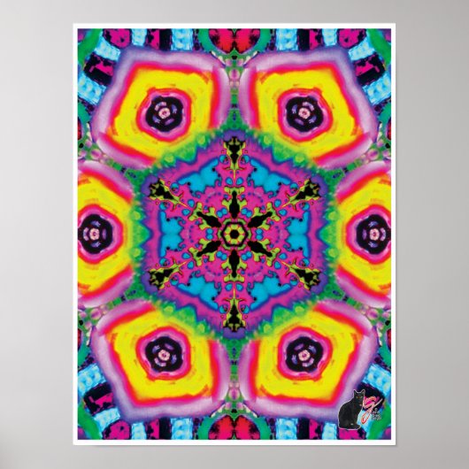 Giddy Kinetic Collage Kaleidoscope Poster (Voorkant)