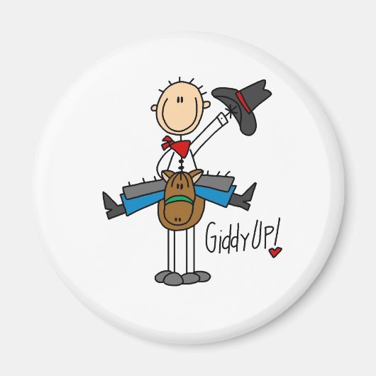Giddy omhoog! Cowboy Stick figuur magneet (Voorkant)