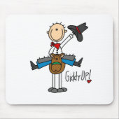 Giddy omhoog! Cowboy Stick Figuur Mousepad Muismat (Voorkant)