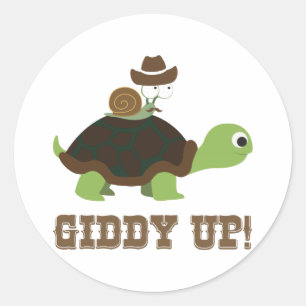 Giddy omhoog! ronde sticker