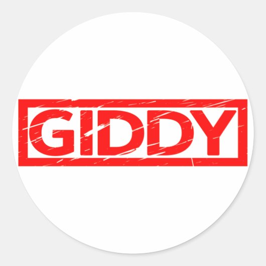 Giddy Stamp Ronde Sticker (Voorkant)