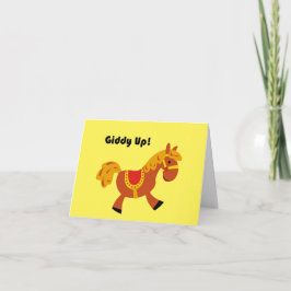 Giddy Up Brown Saddle Horse, Cartoon van het Schat Kaart