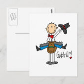 Giddy Up Cowboy Tshirts en giften Briefkaart (Voorkant / Achterkant)